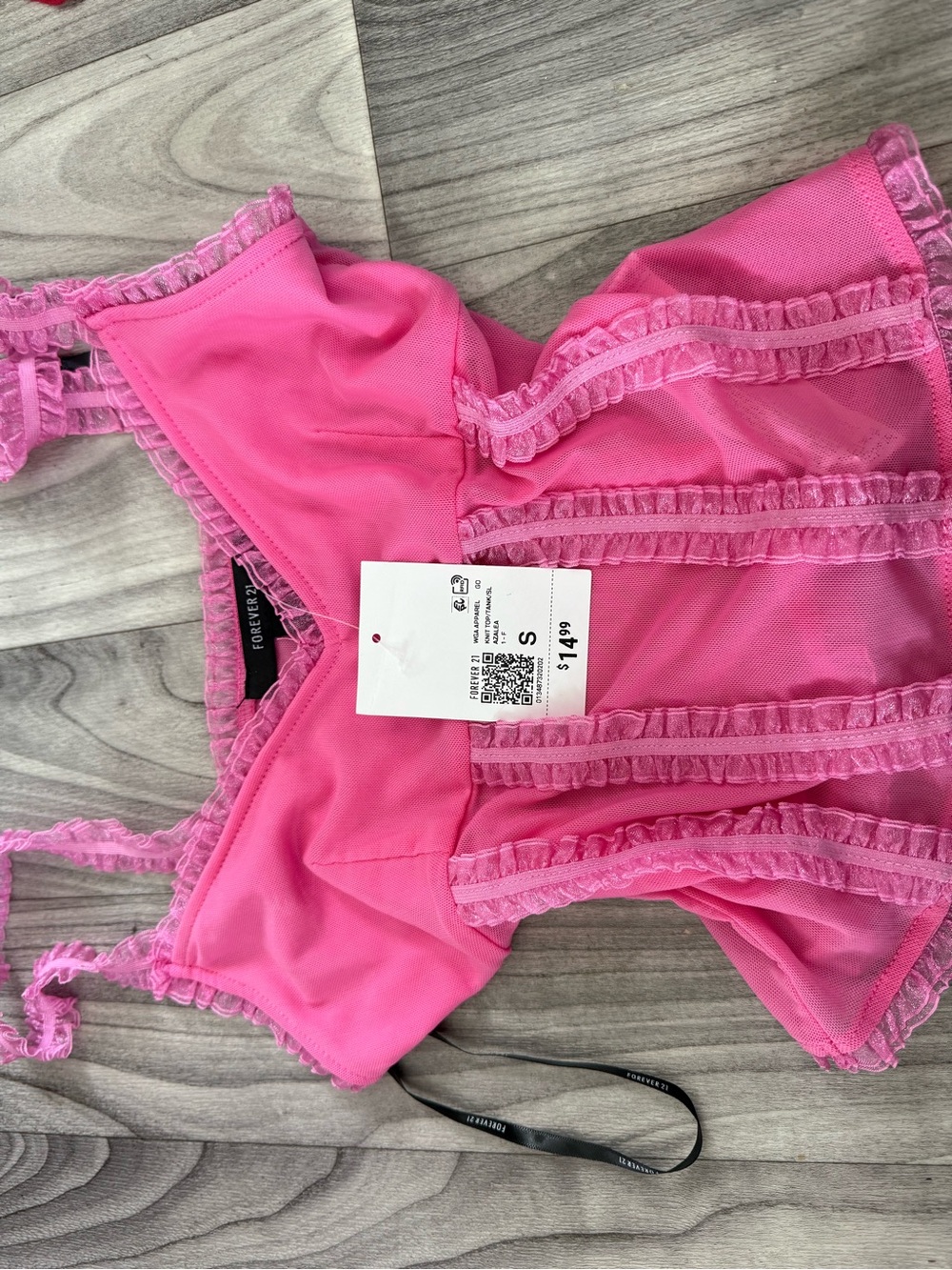 Forever 21 Hot Pink Ruffled Mesh Camisole - Women's Slip